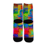 Colorful Buddha Print Long Socks