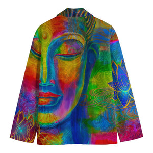 Colorful Buddha Print Men's Blazer