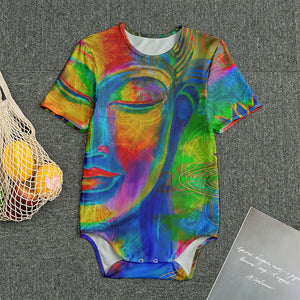 Colorful Buddha Print Men's Bodysuit