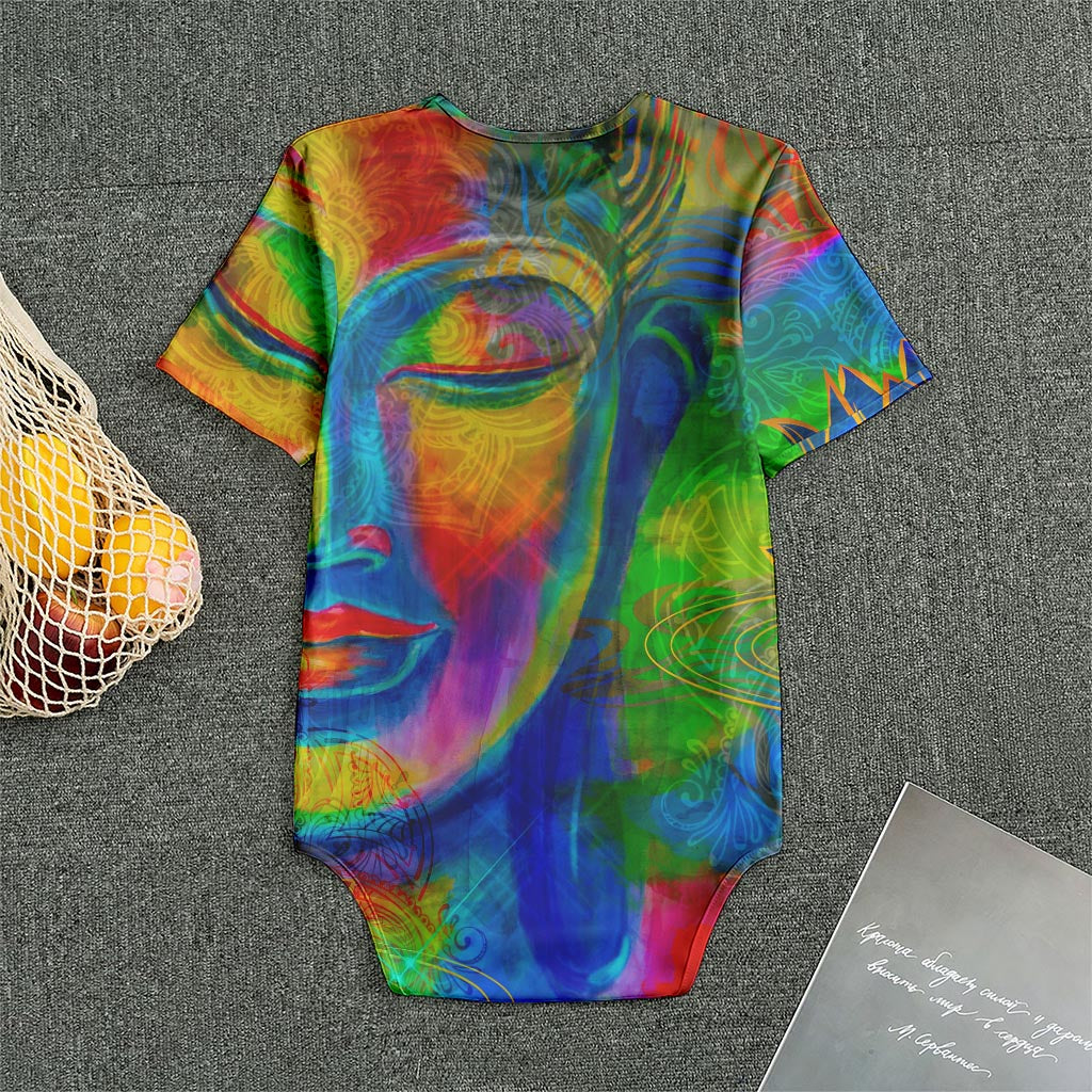 Colorful Buddha Print Men's Bodysuit