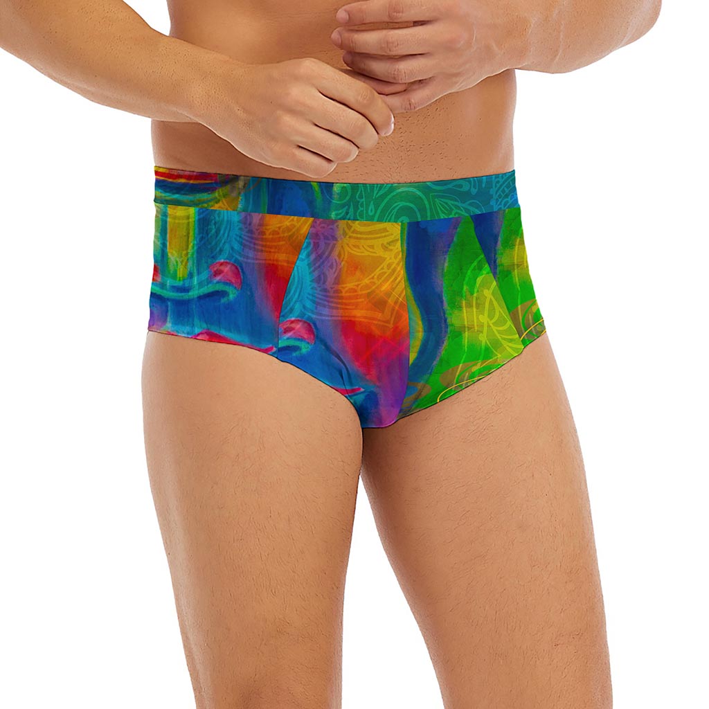 Colorful Buddha Print Men's Briefs