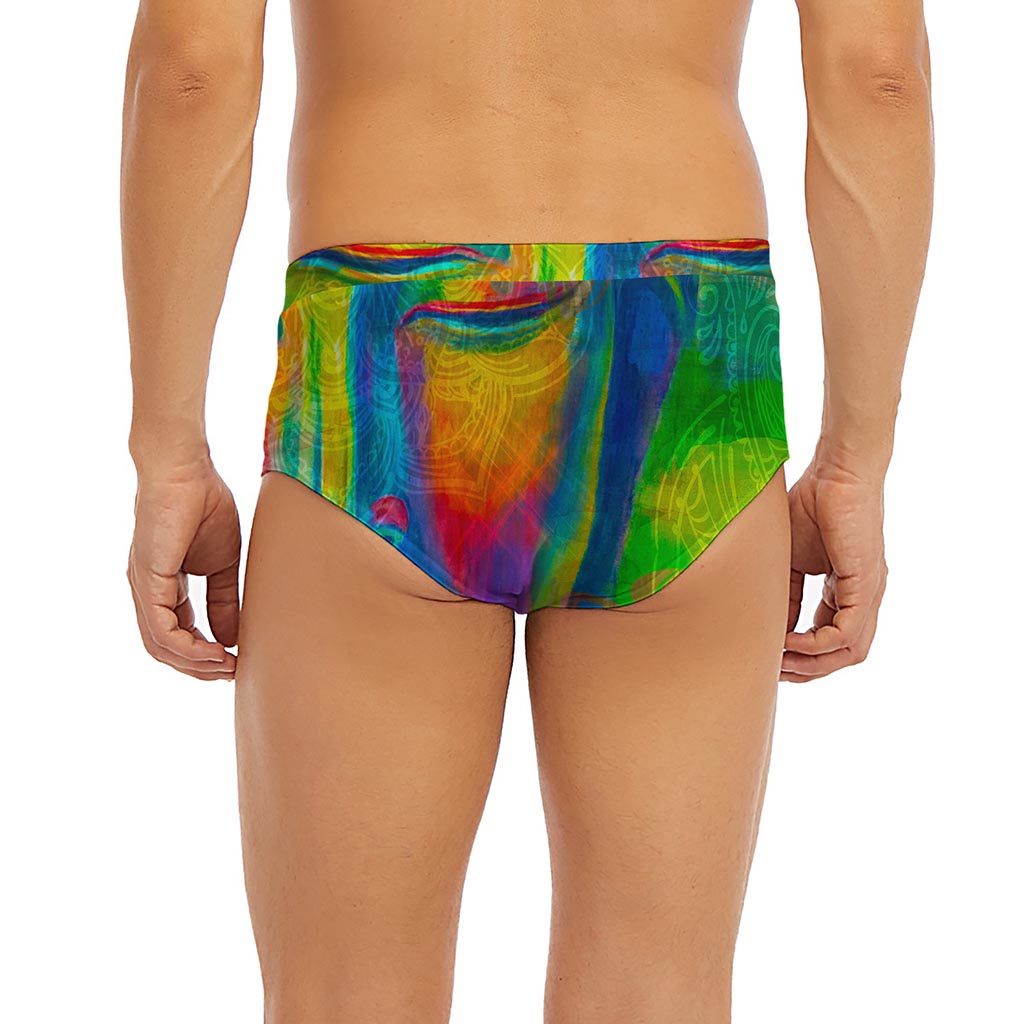 Colorful Buddha Print Men's Briefs