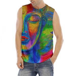 Colorful Buddha Print Men's Fitness Tank Top