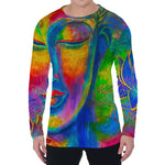 Colorful Buddha Print Men's Long Sleeve T-Shirt