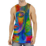 Colorful Buddha Print Men's Muscle Tank Top