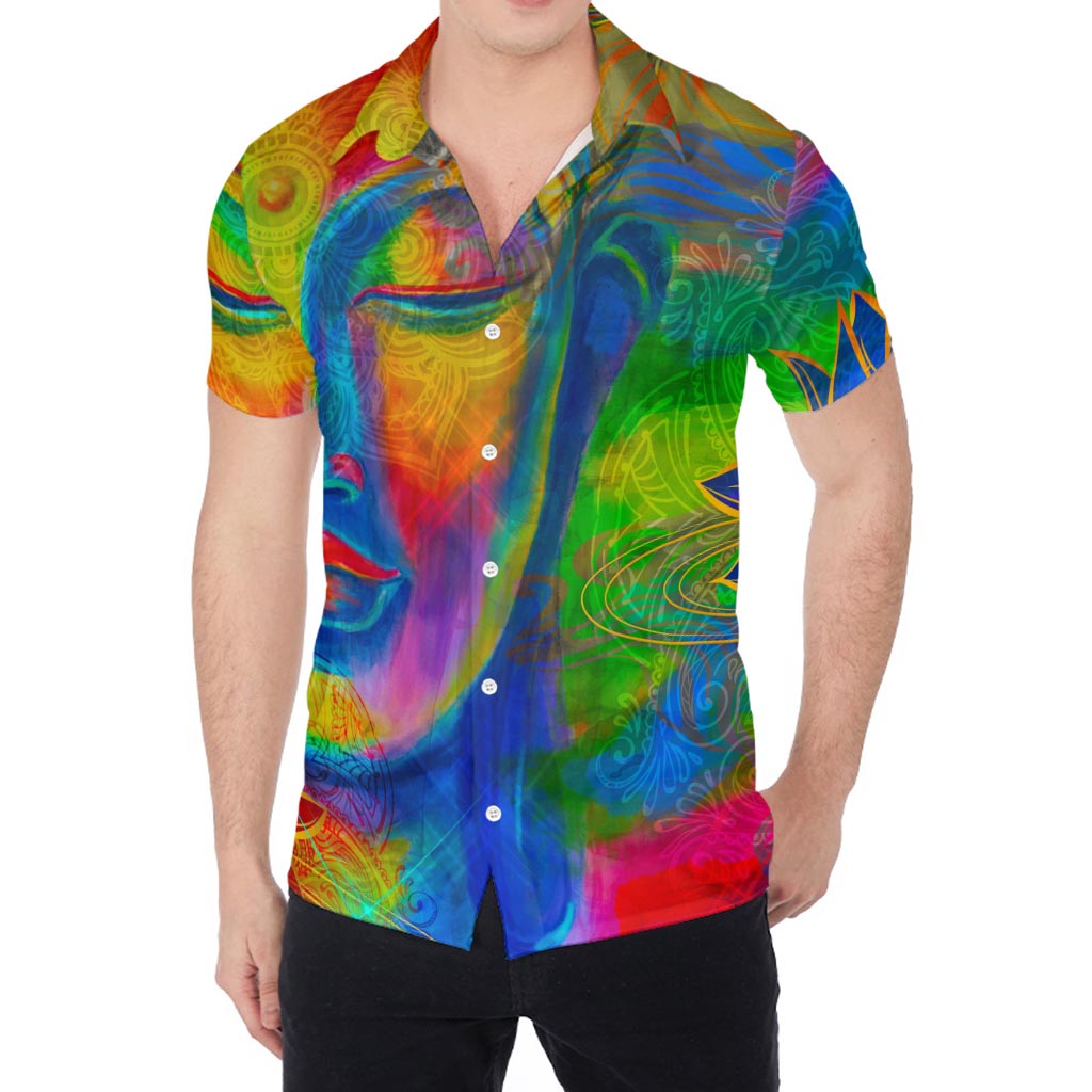 Colorful Buddha Print Men's Shirt