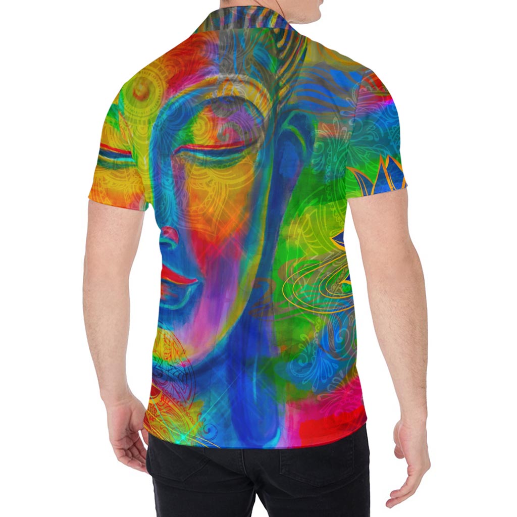 Colorful Buddha Print Men's Shirt