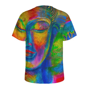 Colorful Buddha Print Men's Sports T-Shirt