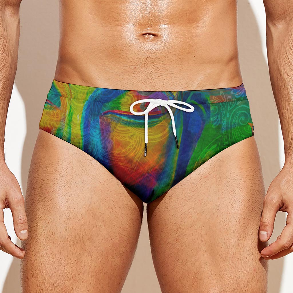 Colorful Buddha Print Men's Swim Briefs