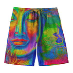 Colorful Buddha Print Men's Swim Trunks