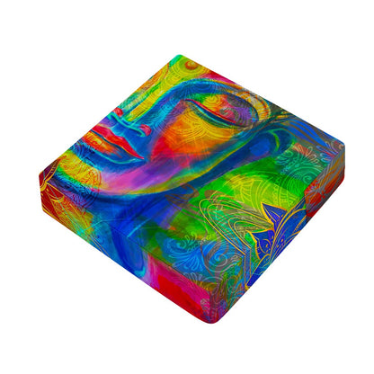 Colorful Buddha Print Outdoor Seat Cushion Cover