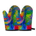 Colorful Buddha Print Oven Mitts
