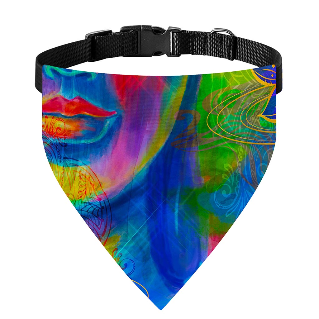 Colorful Buddha Print Over The Collar Dog Bandana