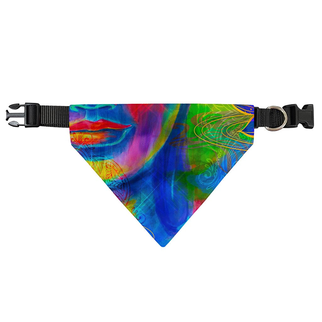 Colorful Buddha Print Over The Collar Dog Bandana
