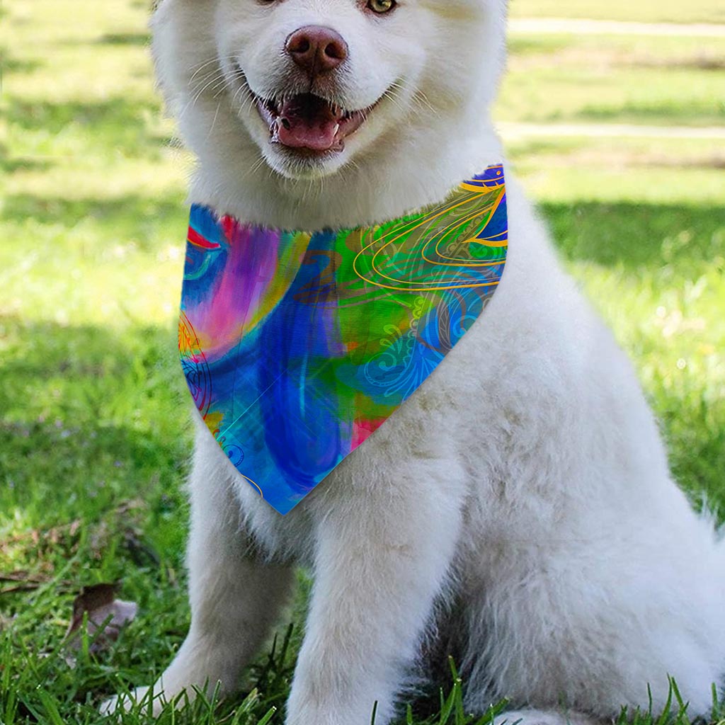 Colorful Buddha Print Over The Collar Dog Bandana