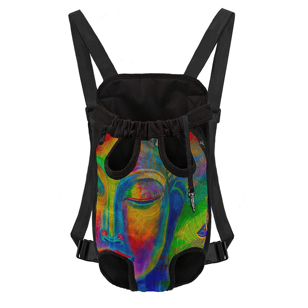 Colorful Buddha Print Pet Carrier Backpack