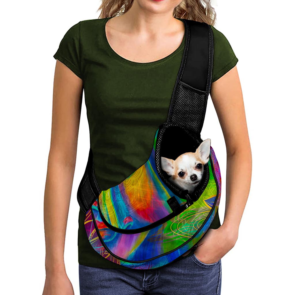 Colorful Buddha Print Pet Sling Carrier