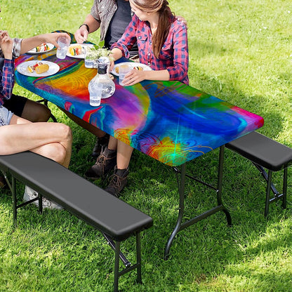 Colorful Buddha Print Picnic Table Cover