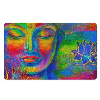 Colorful Buddha Print Polyester Doormat