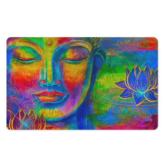 Colorful Buddha Print Polyester Doormat