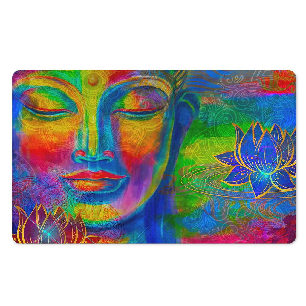 Colorful Buddha Print Polyester Doormat