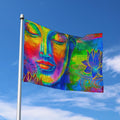 Colorful Buddha Print Polyester Flag