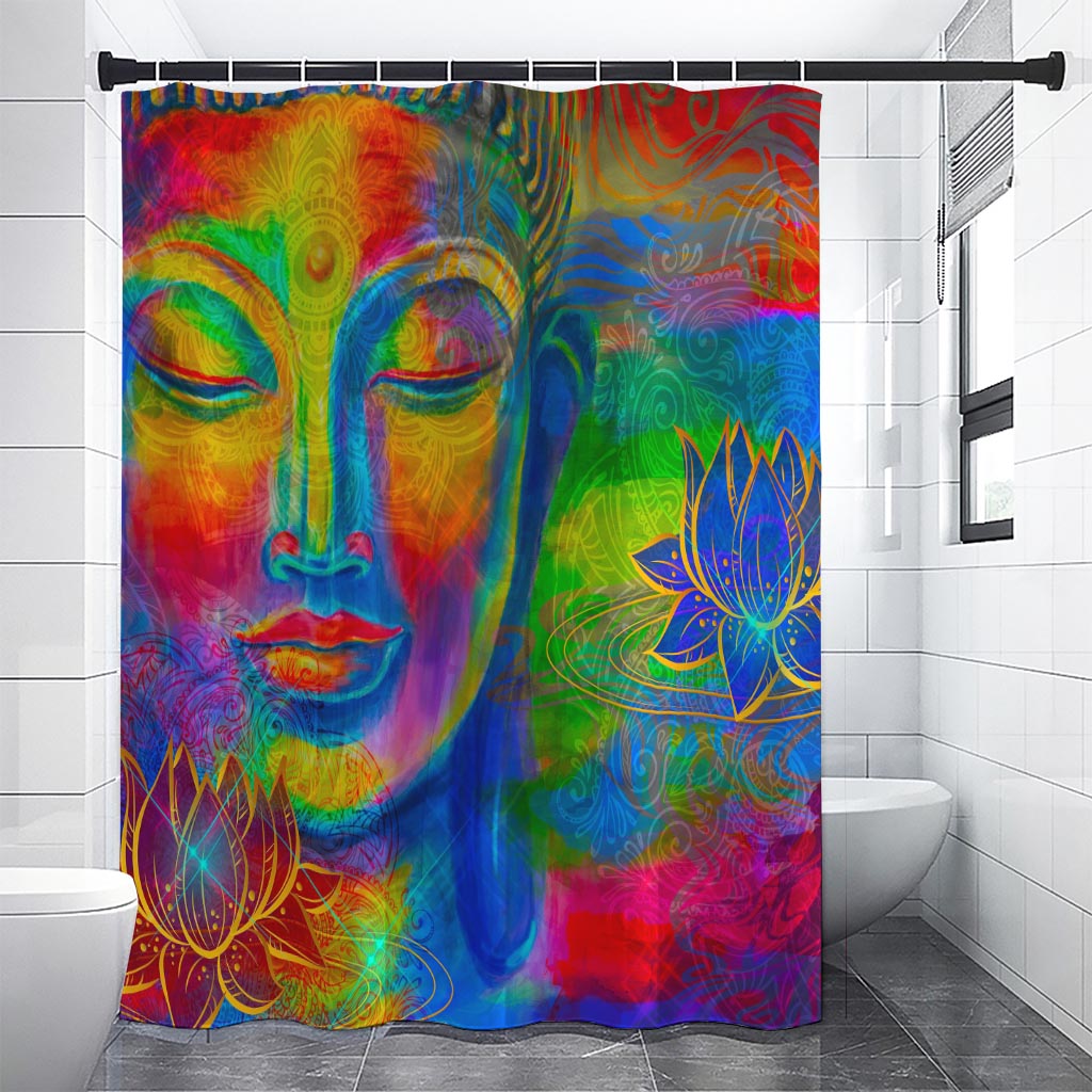 Colorful Buddha Print Premium Shower Curtain