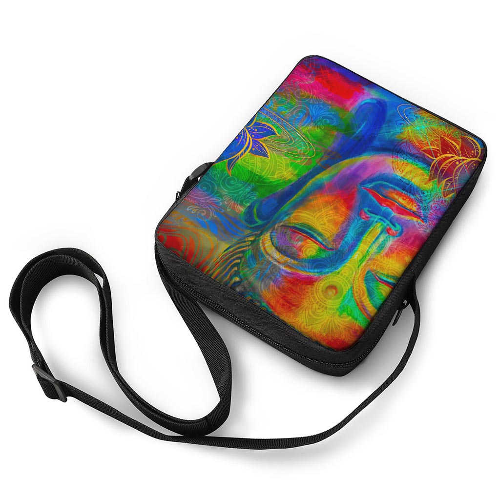 Colorful Buddha Print Rectangular Crossbody Bag