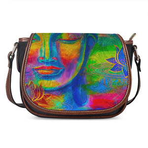 Colorful Buddha Print Saddle Bag