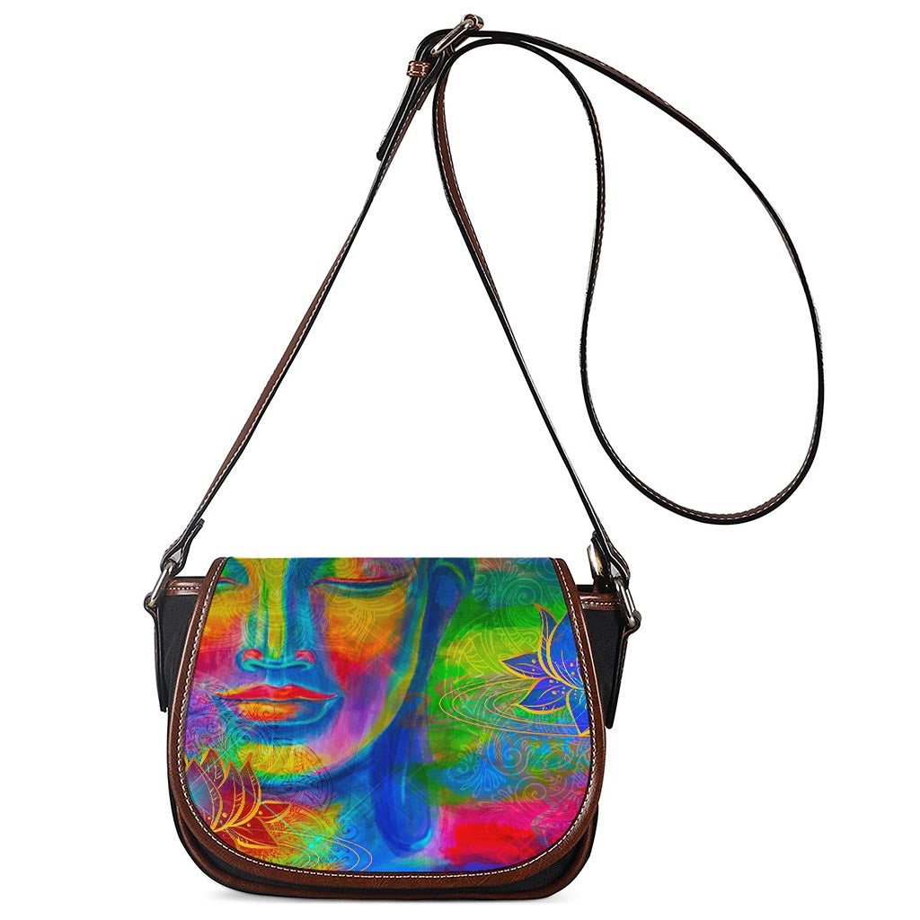 Colorful Buddha Print Saddle Bag