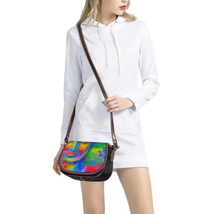 Colorful Buddha Print Saddle Bag