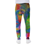 Colorful Buddha Print Scuba Joggers