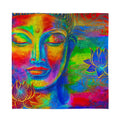 Colorful Buddha Print Silk Bandana