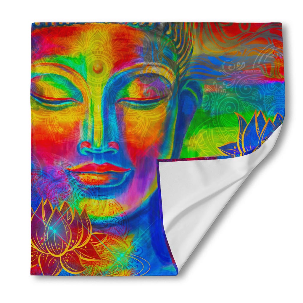 Colorful Buddha Print Silk Bandana