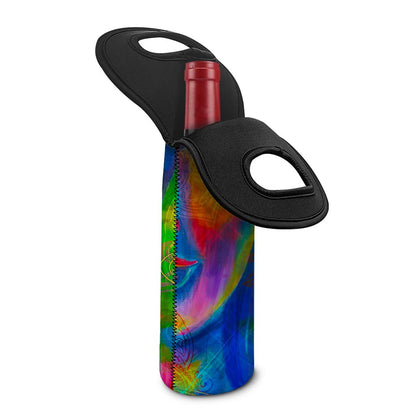 Colorful Buddha Print Single Neoprene Wine Tote