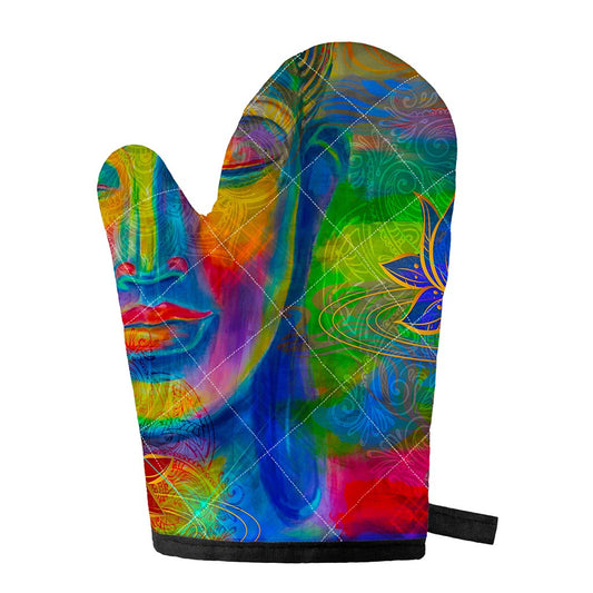 Colorful Buddha Print Single Oven Mitt