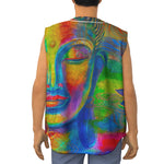 Colorful Buddha Print Sleeveless Baseball Jersey