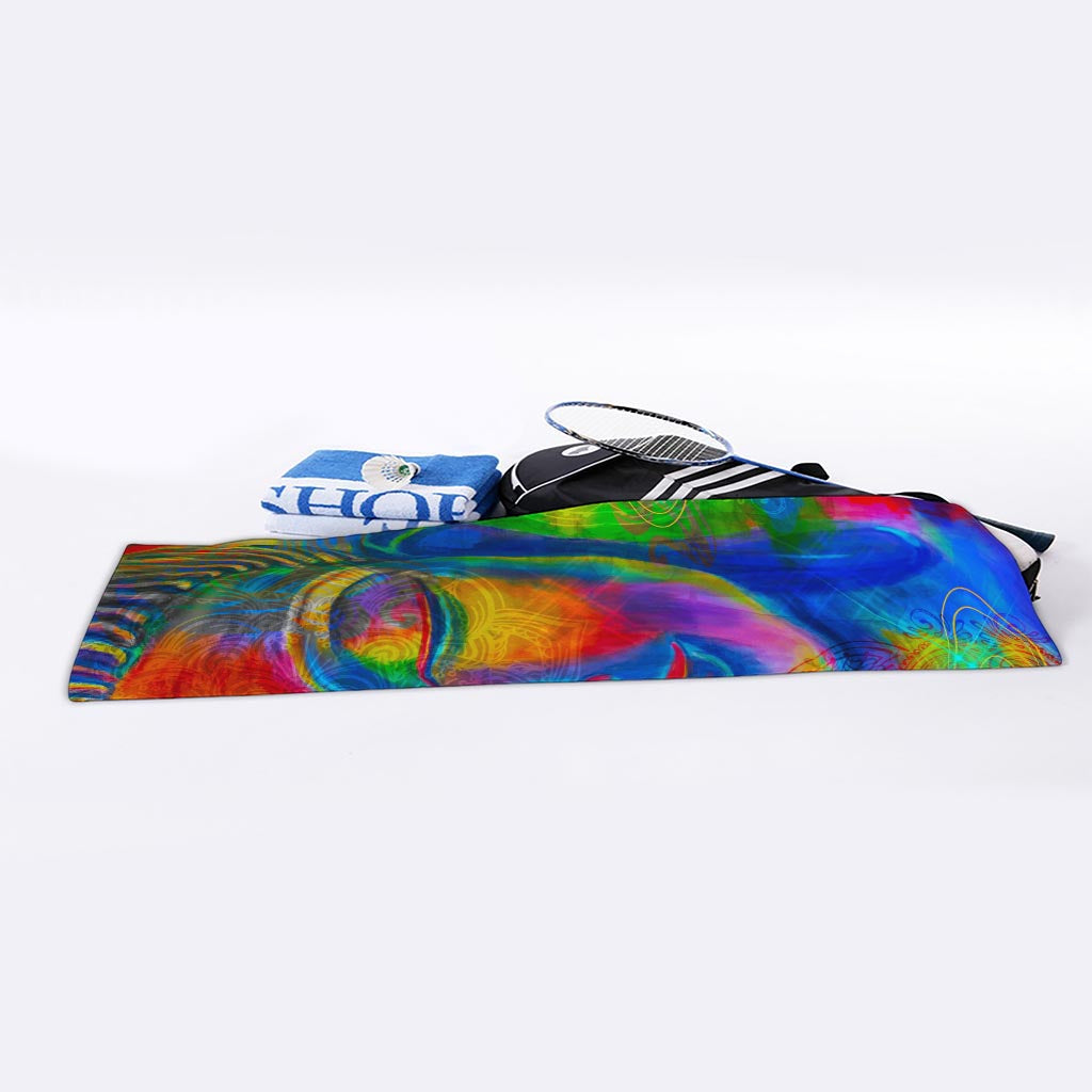 Colorful Buddha Print Sports Towel