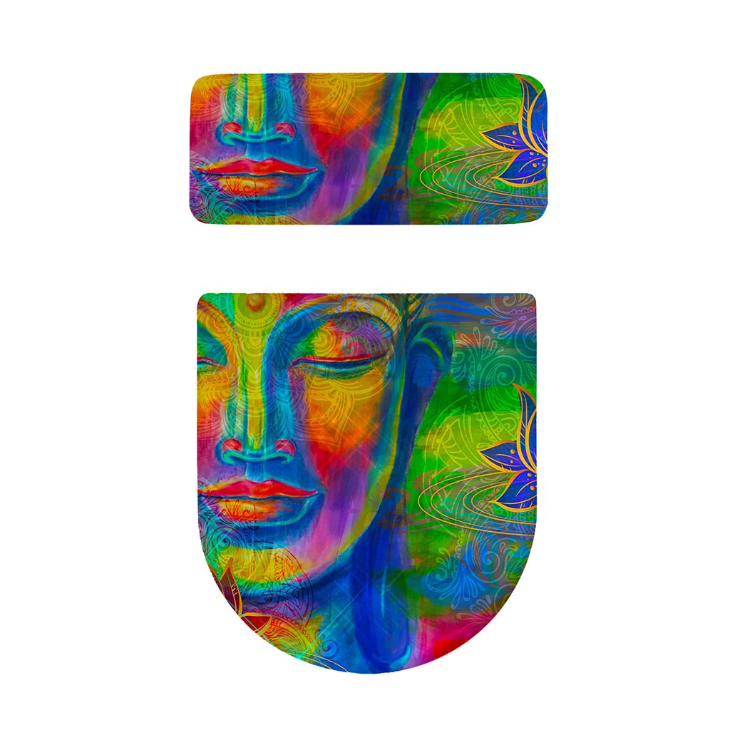 Colorful Buddha Print Toilet Lid And Tank Cover Set