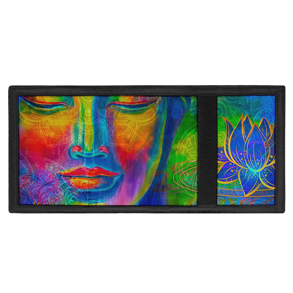 Colorful Buddha Print Trifold Wallet