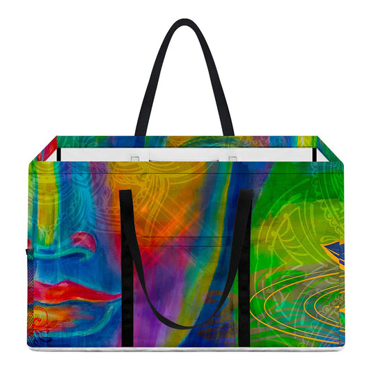 Colorful Buddha Print Utility Tote Bag