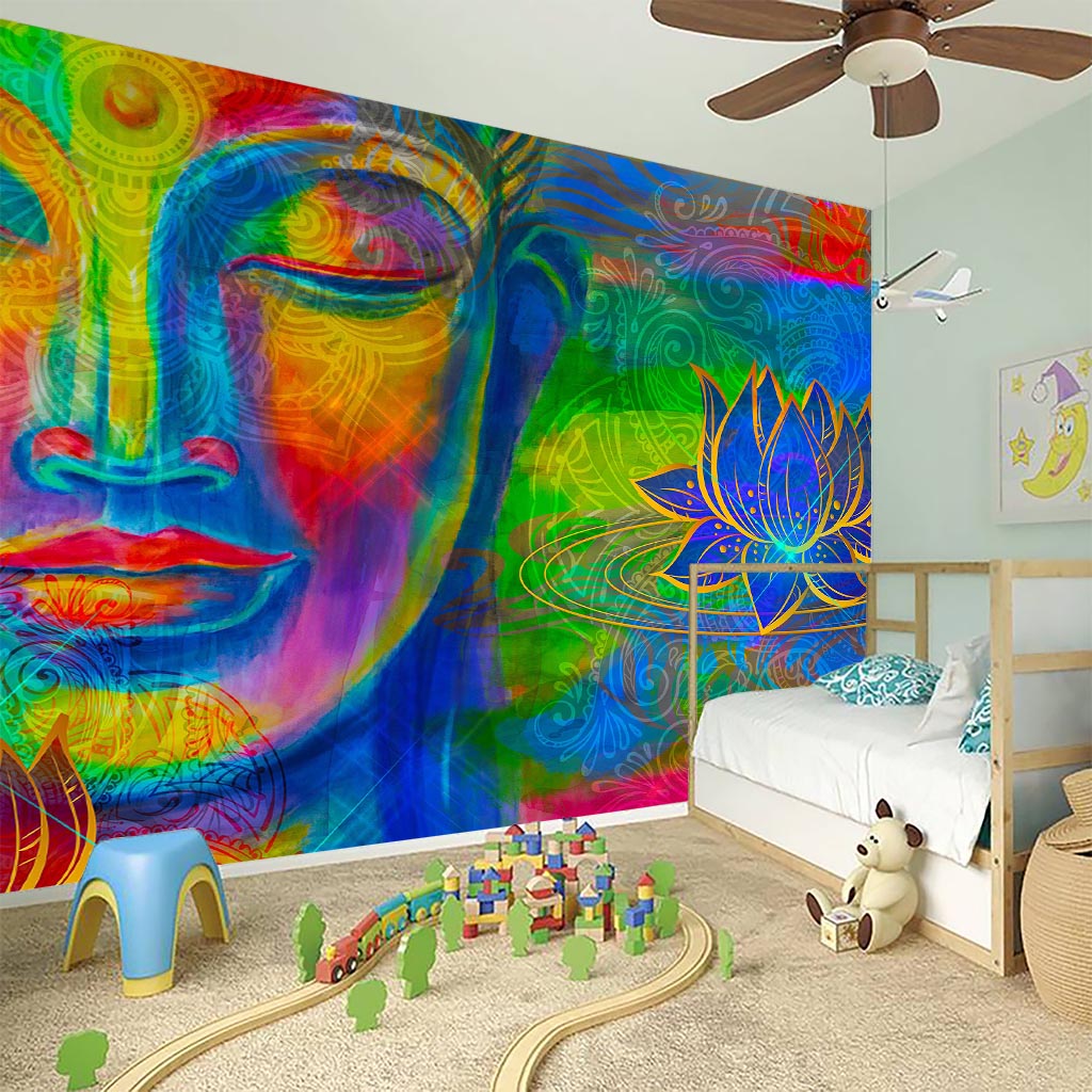 Colorful Buddha Print Wall Sticker