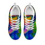 Colorful Buddha Print White Running Shoes