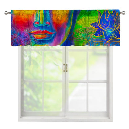 Colorful Buddha Print Window Valance
