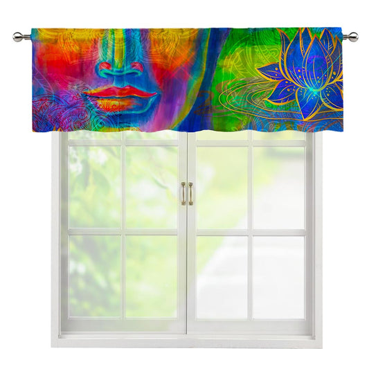 Colorful Buddha Print Window Valance
