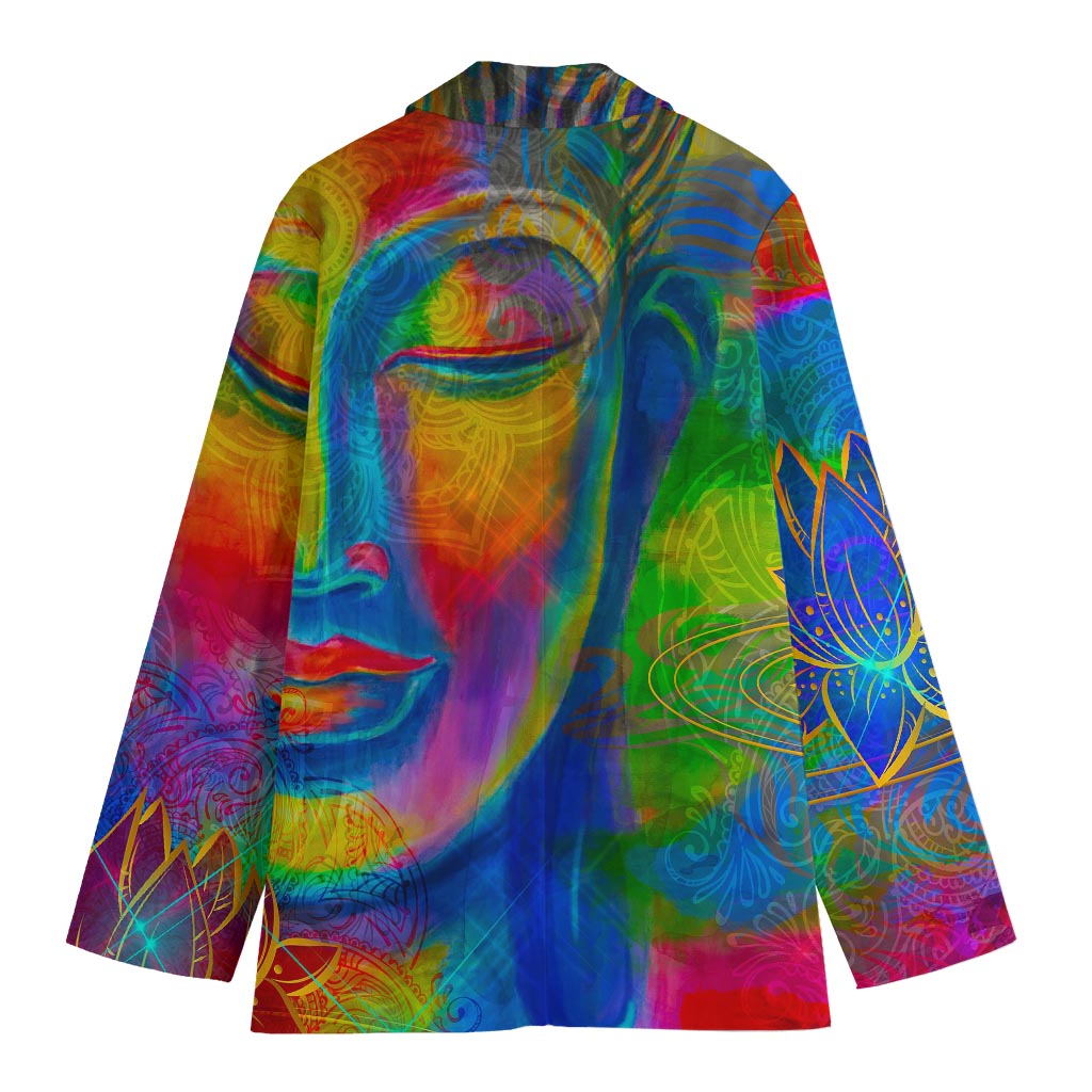 Colorful Buddha Print Women's Blazer