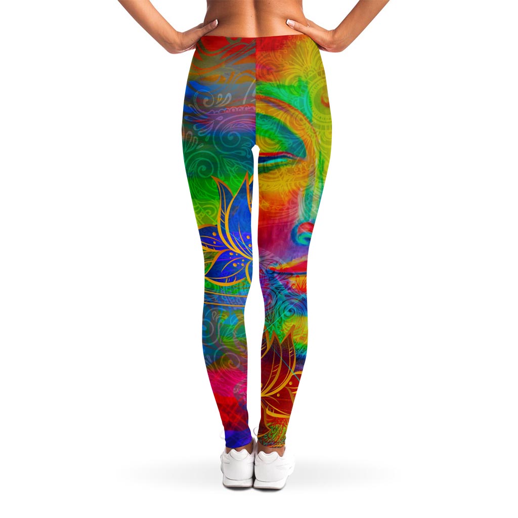 Colorful Buddha Print Women's Leggings