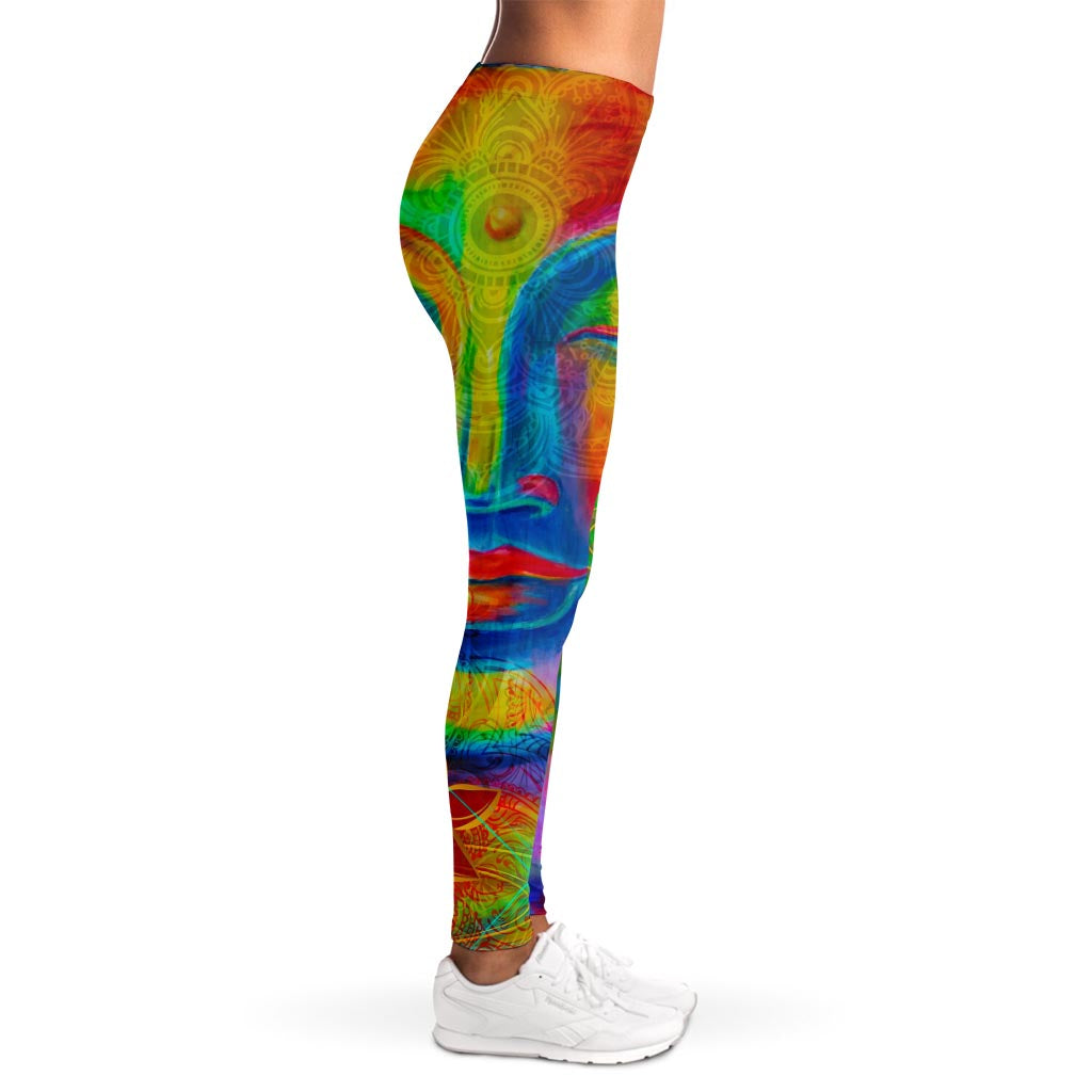 Colorful Buddha Print Women's Leggings