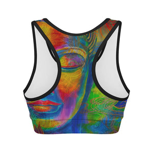 Colorful Buddha Print Women's Sports Bra