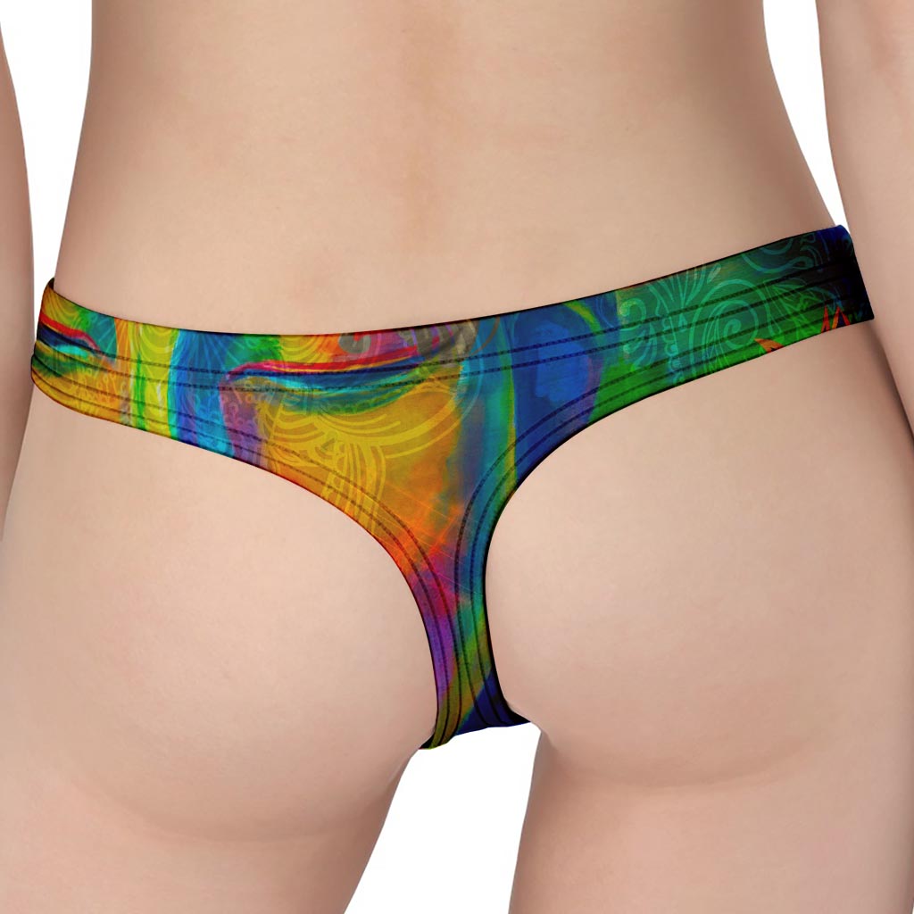 Colorful Buddha Print Women's Thong